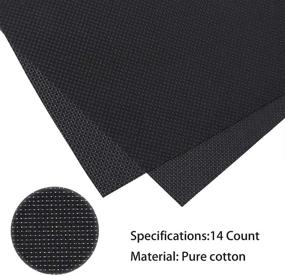 img 1 attached to High-Quality Pllieay 14 Count Big Size Black Classic Reserve Aida Cloth Cross Stitch Fabric - 1 Pack - 59 x 39 Inch