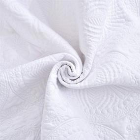 img 2 attached to 🌼 Soft Cotton Baby Quilt Blanket: Personalized Monogram, Lightweight Embossed Crib Quilt for Four Seasons, White