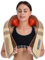 🔌 beige electric back and neck massager with heat - deep tissue 3d kneading for neck and shoulder relief logo