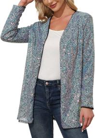 img 4 attached to KANCY KOLE Womens Glitter Cardigan Women's Clothing