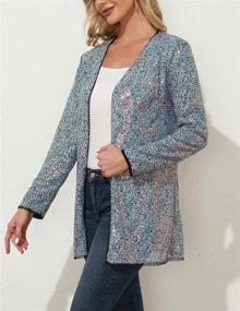 img 3 attached to KANCY KOLE Womens Glitter Cardigan Women's Clothing