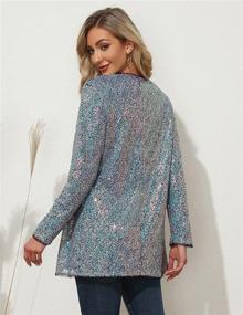 img 2 attached to KANCY KOLE Womens Glitter Cardigan Women's Clothing