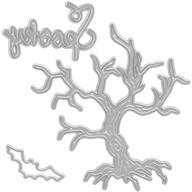 🎃 halloween metal die cuts - spooky withered tree and bat cutting dies for card making, scrapbooking, paper crafts, albums, stamps, and diy décor logo