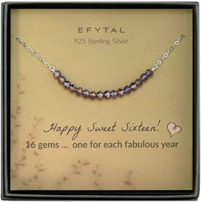 img 4 attached to EFYTAL Sterling Silver Sweet 16 Necklace: Perfect Gift Idea for 16 Year Old Girls