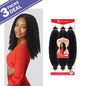 img 3 attached to 💰 Save Big with Multi Pack Deals! Outre Synthetic Braid-X PRESSION TWISTED UP SPRINGY AFRO TWIST 16 (3-Pack, 1B)