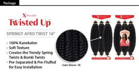 img 1 attached to 💰 Save Big with Multi Pack Deals! Outre Synthetic Braid-X PRESSION TWISTED UP SPRINGY AFRO TWIST 16 (3-Pack, 1B)