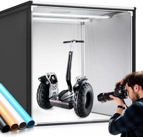 img 4 attached to Professional Tabletop Photo Light Box Kit - SAMTIAN 100x100x100CM, Portable Folding Studio Box with Adjustable Brightness, LED Lights, 4 Colors Backdrops, and 15000LM