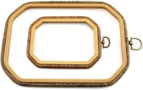 img 1 attached to 18x26cm Octangle Bulk Imitated Wood Cross Stitch Hoop Embroidery Set by Longdex