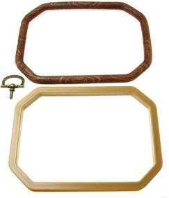 img 2 attached to 18x26cm Octangle Bulk Imitated Wood Cross Stitch Hoop Embroidery Set by Longdex