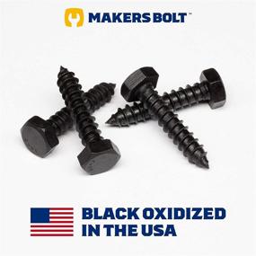 img 3 attached to 🔩 High-Quality Stainless Steel Black Lag Bolts 5/16" x 4" - 10pcs Hex Lag Screws from USA