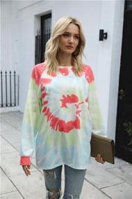 img 2 attached to 👚 Vibrant Tie Dye Sweatshirt for Women - Comfy and Stylish Crewneck Pullover for Casual Chic Look in S-XXL Sizes