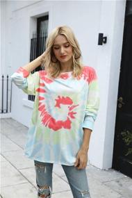 img 3 attached to 👚 Vibrant Tie Dye Sweatshirt for Women - Comfy and Stylish Crewneck Pullover for Casual Chic Look in S-XXL Sizes