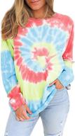 👚 vibrant tie dye sweatshirt for women - comfy and stylish crewneck pullover for casual chic look in s-xxl sizes logo