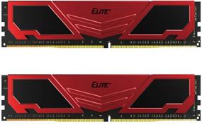 img 1 attached to 🖥️ "Комплект оперативной памяти TEAMGROUP Elite Plus DDR4 32 ГБ (2 x 16 ГБ) - Высокая производительность, красно-черные плашки оперативной памяти для ПК - 3200 МГц, PC4-25600, CL22, Небуферизованная, ECC-отсутствует - Идеально подходит для настольных компьютеров