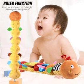 img 2 attached to 🐛 JERICETOY Baby Toys | Musical Caterpillar Multicolor Infant Toy | Crinkle Rattle Soft with Ruler Design | Bells and Rattle Educational Toddler Plush Toy | Ideal for Newborns, Boys, Girls, and 3+ Months