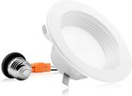 🔆 parmida 4 inch dimmable led recessed lighting: 1 pack, 9w (65w replacement), 600lm, baffle trim, ceiling can lights - energy star & etl-listed, 5 year warranty, 4000k логотип