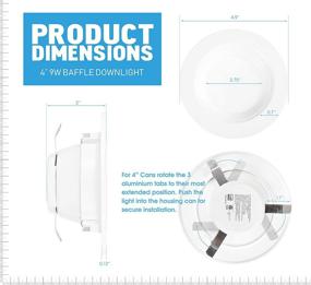 img 2 attached to 🔆 PARMIDA 4 inch Dimmable LED Recessed Lighting: 1 Pack, 9W (65W Replacement), 600lm, Baffle Trim, Ceiling Can Lights - Energy Star & ETL-Listed, 5 Year Warranty, 4000K