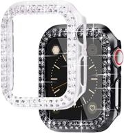 📱 newways 2-pack bling cases: stylish protection for apple watch se series 6 5 4 3 2 1 (38mm, black/clear) logo