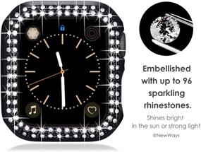 img 3 attached to 📱 NewWays 2-Pack Bling Cases: Stylish Protection for Apple Watch SE Series 6 5 4 3 2 1 (38mm, Black/Clear)