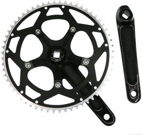 img 3 attached to 🚴 CYSKY Single Speed Crankset Set - 60T 170mm Crankarms, 130 BCD - Ideal for Fixie, Track & Road Bikes (Square Taper, Black)