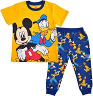 🐭 disney mickey and friends 2-piece character shirt and jogger pant set for boys logo