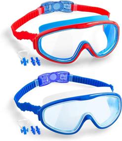 img 4 attached to 🏊 Elimoons Kids Goggles for Swimming (Ages 3-15) - No Leaking, Anti-Fog, Waterproof (2-Pack) with Nose Cover