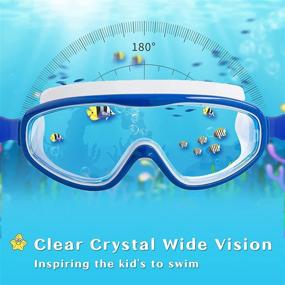 img 3 attached to 🏊 Elimoons Kids Goggles for Swimming (Ages 3-15) - No Leaking, Anti-Fog, Waterproof (2-Pack) with Nose Cover