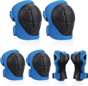 img 4 attached to 👧 Kids Knee Pads 3-12 Years Old, 3 in 1 Protective Gear Set for Skating Cycling Bike Scooter - Knee and Elbow Pads with Wrist Guards, Toddler Girls Boys Youth S/M Size