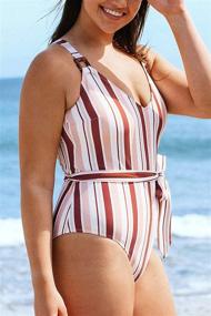 img 2 attached to CUPSHE Womens Swimsuit Striped Bathing Women's Clothing