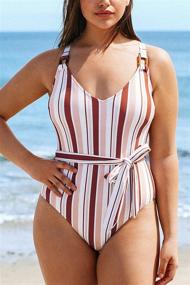 img 1 attached to CUPSHE Womens Swimsuit Striped Bathing Women's Clothing