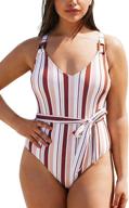 cupshe womens swimsuit striped bathing women's clothing logo