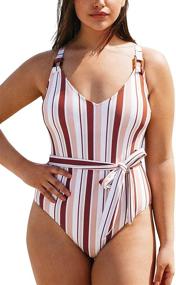 img 4 attached to CUPSHE Womens Swimsuit Striped Bathing Women's Clothing