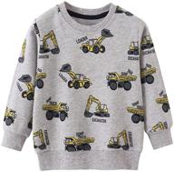 cartoon cute boys sweatshirts: long sleeve crew pullover t-shirts for toddler kids (size 2-7t) logo