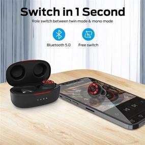 img 2 attached to Monster Achieve 100 AirLinks Wireless Earbuds, Bluetooth 5.0, In-Ear Stereo Headphones, Built-in Microphones for Clear Calls, USB-C Quick Charging, 24-Hour Playtime, Single/Twin Mode, iPhone/Android Compatible