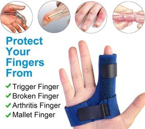 img 2 attached to Left Hand Trigger Finger Splints and Gel Sleeves Set - Supports Injured Mallet Finger, Sprains, and Pain Relief for Sports Injuries, Broken Bones, Dislocation, Knuckle Tendon Immobilizer