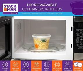 img 1 attached to Stack Man - DC1648: 48-Pack 16 oz Plastic Deli Food Storage Soup Containers with Airtight Lids - Freezer Safe, Meal Prep, Stackable, Leakproof, BPA Free, Clear
