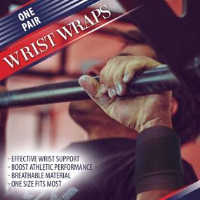 img 2 attached to 🖐️ Wrist Wraps for Effective Wrist Support - Relief for Tendonitis, Arthritis, and Carpal Tunnel Syndrome. A Convenient and Compact Alternative to Bulky Wrist Braces or Splints, Fits Both Right and Left Hands (2 Wraps)