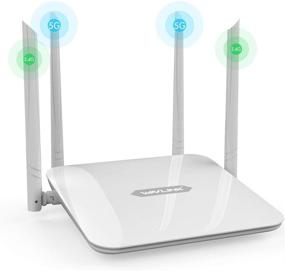 img 4 attached to 📶 High Power WiFi Router with Dual Band 5G+2.4Ghz,1200Mbps Home Router for High Speed Internet, AC1200 Smart Computer Routers with PA+LNA Amplifiers, 2 x 2 MIMO 5dBi Antennas