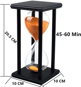 img 3 attached to ⏳ Versatile 60-Minute Sandglass Timer: Perfect for Ornament Decoration, Restaurant, Living Room, Home, Closet, Office, Desk, Bedroom, Party, Festival, Christmas – Wooden Frame Clock in Vibrant Orange