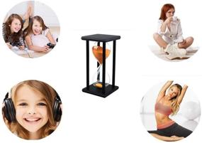 img 1 attached to ⏳ Versatile 60-Minute Sandglass Timer: Perfect for Ornament Decoration, Restaurant, Living Room, Home, Closet, Office, Desk, Bedroom, Party, Festival, Christmas – Wooden Frame Clock in Vibrant Orange