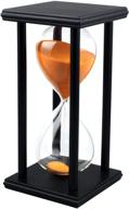 ⏳ versatile 60-minute sandglass timer: perfect for ornament decoration, restaurant, living room, home, closet, office, desk, bedroom, party, festival, christmas – wooden frame clock in vibrant orange logo