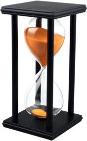 img 4 attached to ⏳ Versatile 60-Minute Sandglass Timer: Perfect for Ornament Decoration, Restaurant, Living Room, Home, Closet, Office, Desk, Bedroom, Party, Festival, Christmas – Wooden Frame Clock in Vibrant Orange