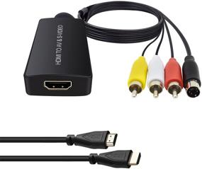 img 4 attached to 🔌 HDMI to SVideo Converter: Audio Video Adapter for PC Laptop Xbox PS3 TV STB VHS VCR Blue-Ray DVD - Full HD Support