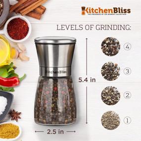 img 1 attached to 🧂 Premium Stainless Steel Salt and Pepper Grinder Set with Ceramic Spice Grinder Mill – Adjustable Coarseness – Professional Salt and Pepper Shakers – Includes Bamboo Spoon and Cleaning Brush