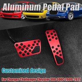 img 3 attached to 🚗 LEXLEY 2PCS Aluminum Brake Gas Pedal Pads for Dodge Charger, Challenger & Chrysler 300 300c - Anti-Slip Auto Pedal Covers, No Drilling Required - RED