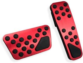img 4 attached to 🚗 LEXLEY 2PCS Aluminum Brake Gas Pedal Pads for Dodge Charger, Challenger & Chrysler 300 300c - Anti-Slip Auto Pedal Covers, No Drilling Required - RED