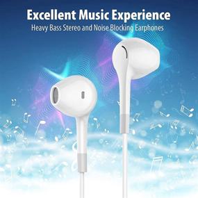 img 3 attached to 5-пакет наушников Earbud с улучшенным басом, блокировкой шума, микрофоном, совместимым с iPhone, Android-телефонами, ноутбуками, компьютерами, iPad и любым устройством с интерфейсом 3,5 мм