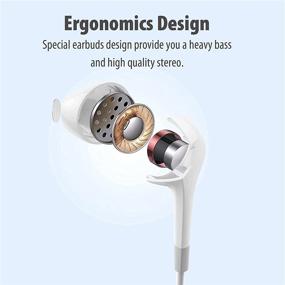 img 1 attached to 5-пакет наушников Earbud с улучшенным басом, блокировкой шума, микрофоном, совместимым с iPhone, Android-телефонами, ноутбуками, компьютерами, iPad и любым устройством с интерфейсом 3,5 мм