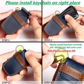 img 1 attached to 🔑 Premium Genuine Leather Key Fob Cover Case for Toyota Sienna 2021 4th Gen, Handmade Soft Leather 360 Degree Protection with Keychain, Black