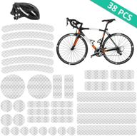 🚴 agptek 3 pack reflective stickers for helmet bicycle - 38 pcs reflective tape for motorcycle, helmets, bicycles, strollers, wheelchairs - ideal for hard surfaces - 6.5 x 4.13 inches logo